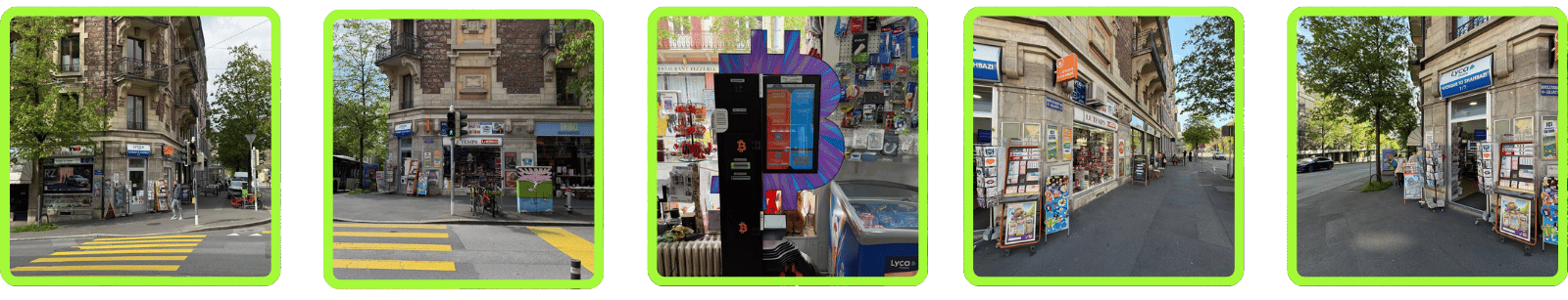 Photos du distributeur automatique de bitcoins à Lausanne