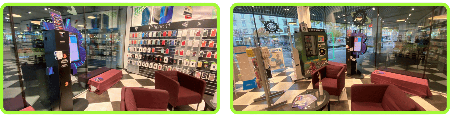 2 Fotos des Bitcoin ATM in Zürich