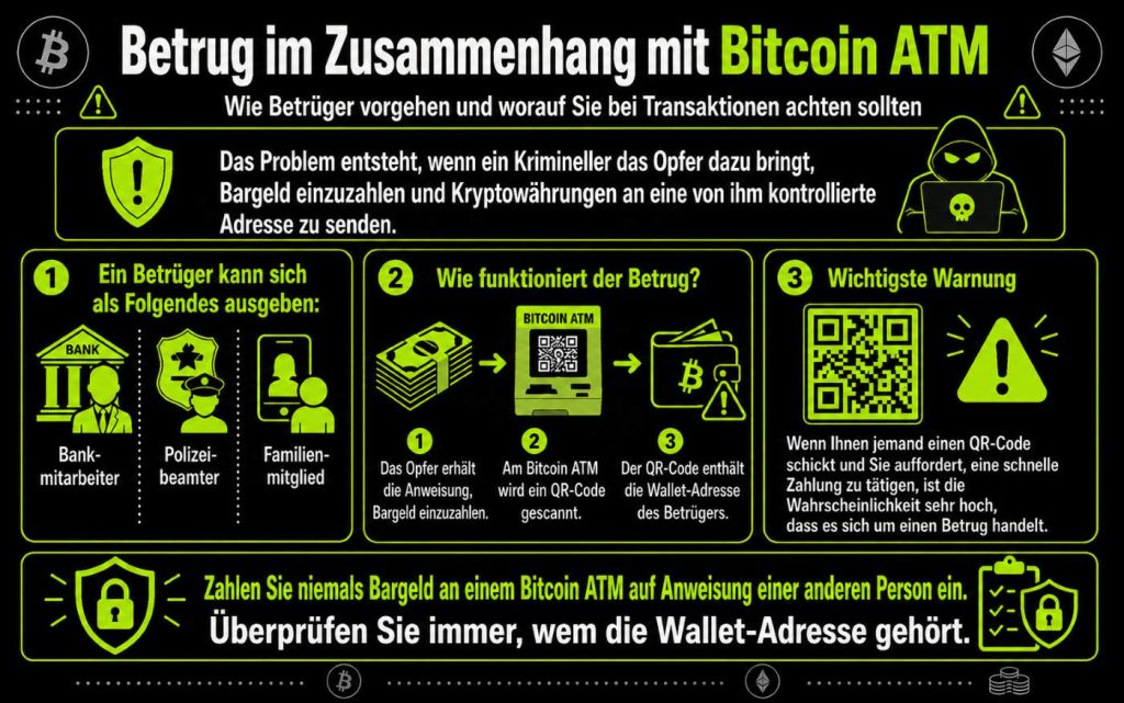 Informationen zu Krypto-Betrug im Zusammenhang mit Bitcoin ATMsss