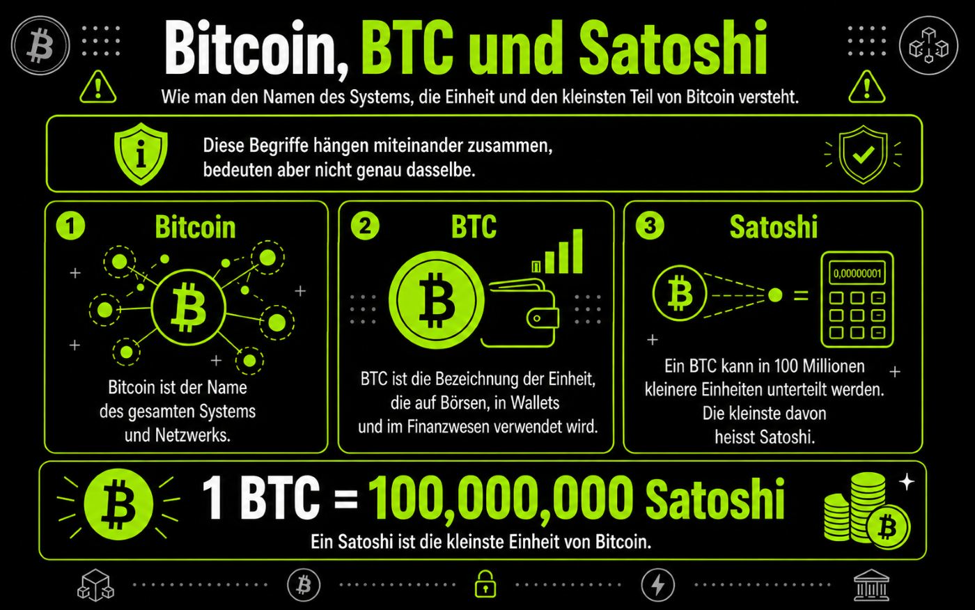 Was sind Bitcoin, BTC und Satoshi?