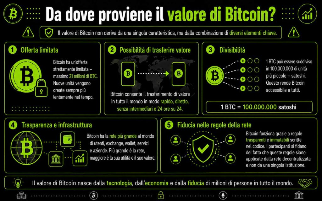 Da dove deriva il valore di Bitcoin?