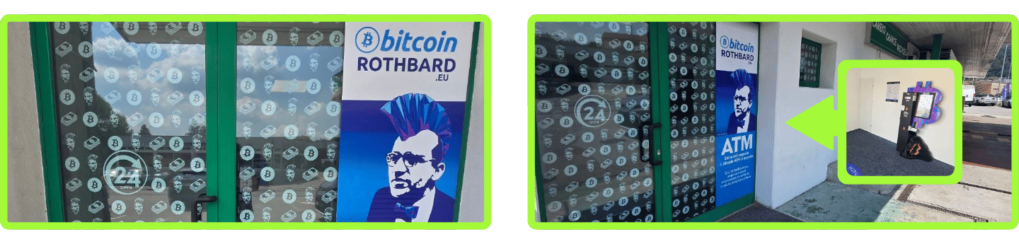 2 Fotos des Bitcoin ATM in Mendrisio