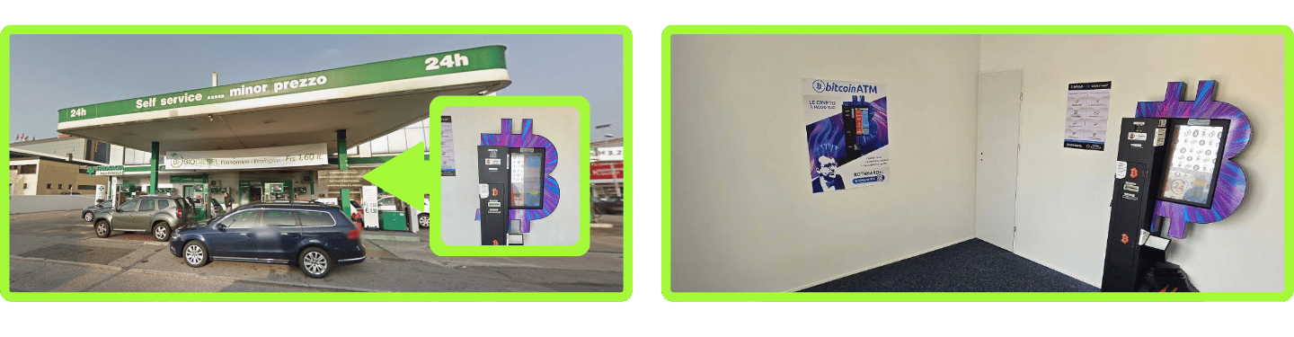 2 Fotos des Bitcoin ATM in Mendrisio