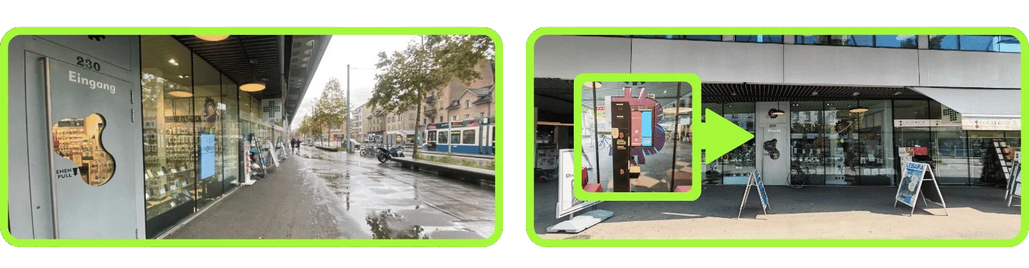 Bilder vom Bitcoin ATM in Zurich