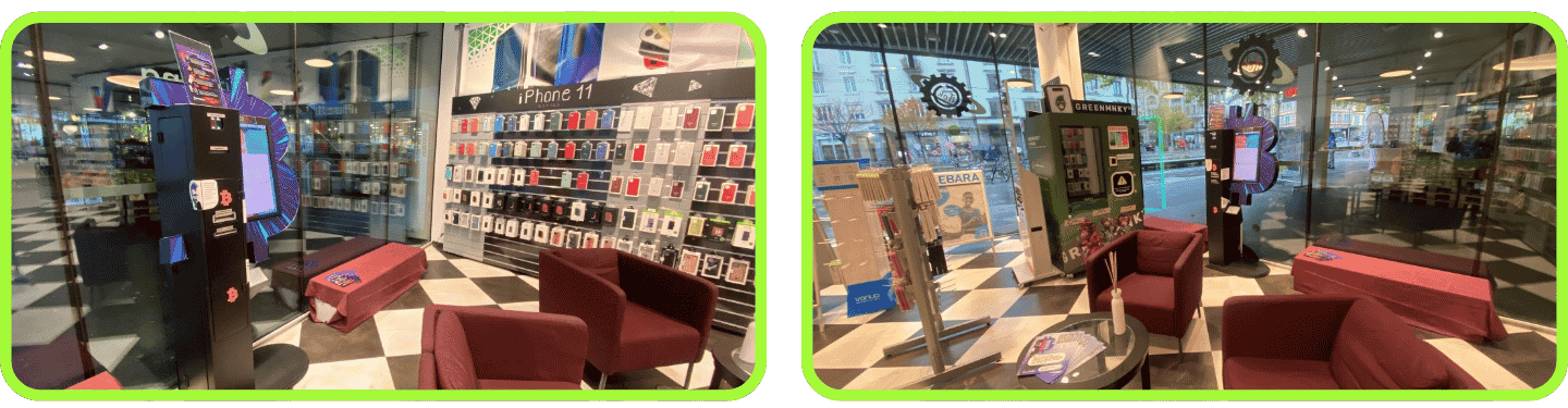2 Fotos des Bitcoin ATM in Zürich